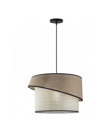 Ceiling lamp 40cm metal and fabric in beige, brown and black finish E27