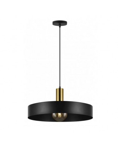 Ceiling lamp 40cm black finish metal and brass E27