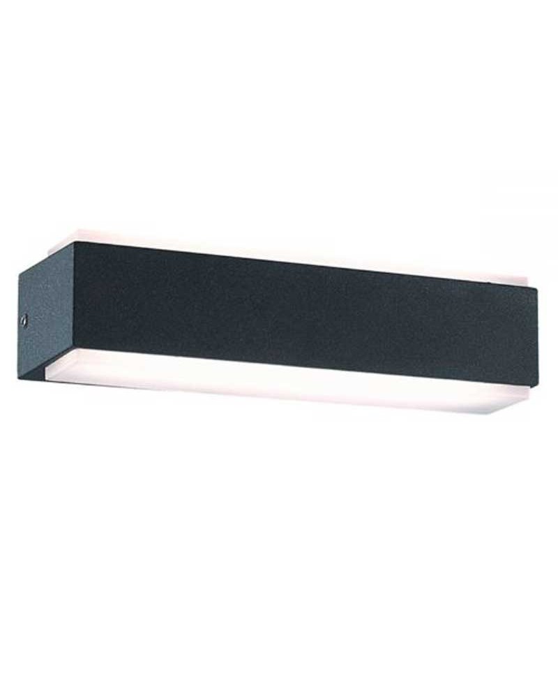 LED Outdoor wall light 22.3cm wide top and bottom aluminum light black finish 2x8W 3000K IP54