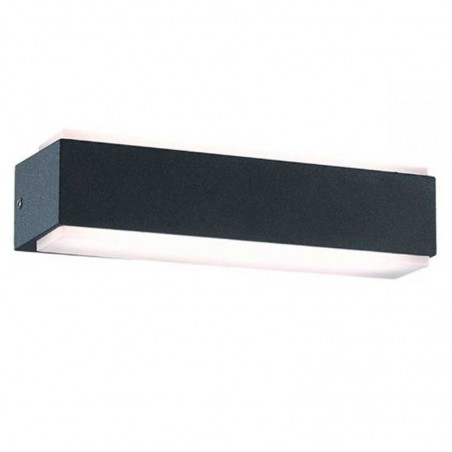 LED Outdoor wall light 22.3cm wide top and bottom aluminum light black finish 2x8W 3000K IP54