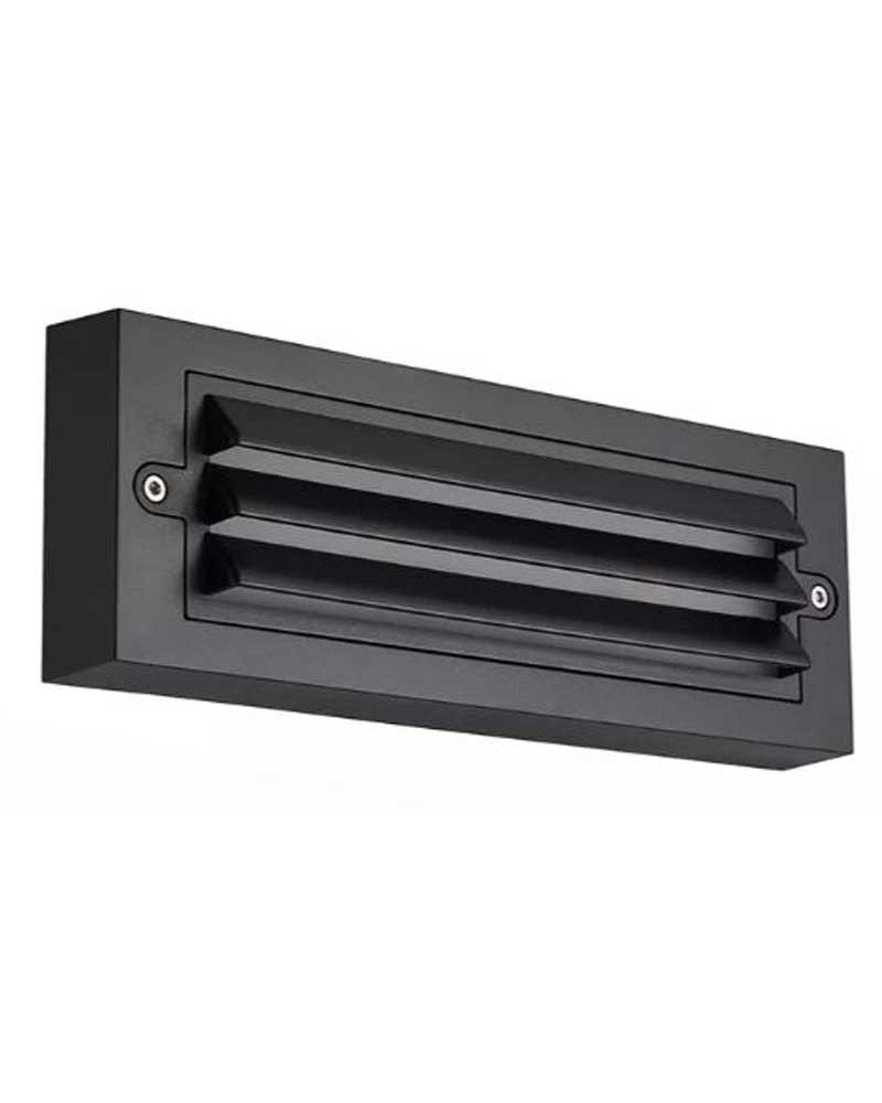 Aplique pared de exterior 25,5cm ancho LED de termoplástico acabado negro 6W 4000K IP54