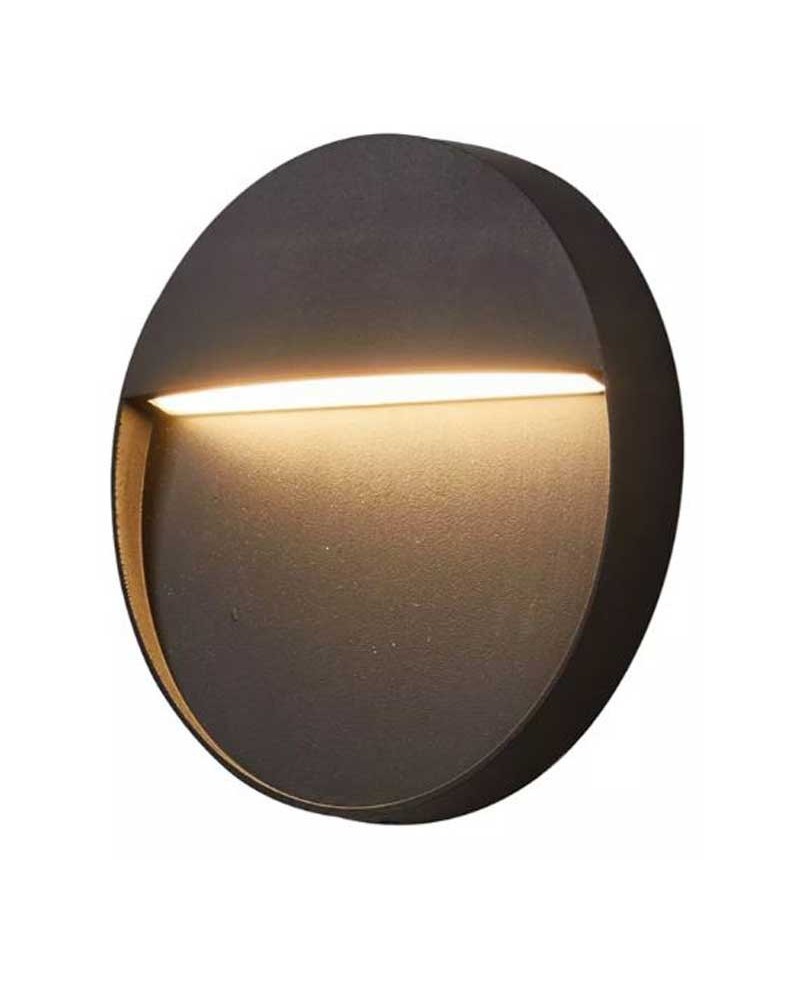 LED outdoor wall light 12cm diameter aluminum black finish 3W 4000K IP65
