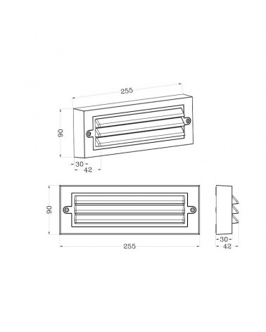 Aplique pared de exterior 25,5cm ancho LED de termoplástico acabado negro 6W 4000K IP54