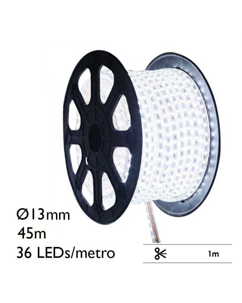 LED rope light (Flexilight) 45 meters, 36 leds x meter with 1.620 leds IP67 230V