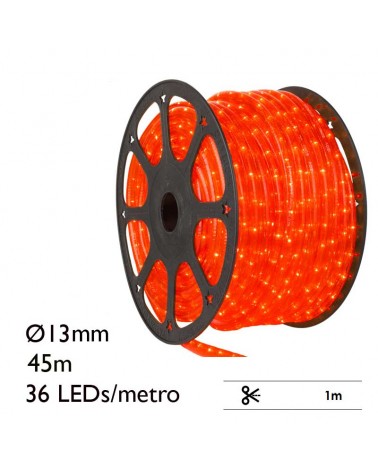 Bobina 45m hilo LED, 36 leds x metro 1620 leds IP67 230V