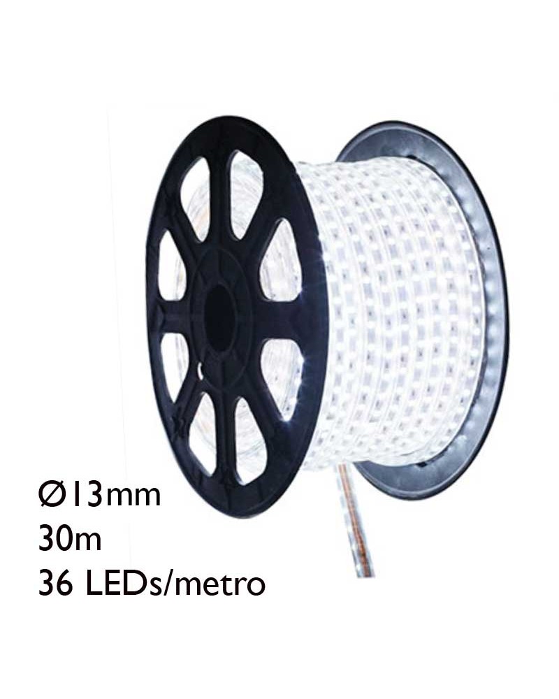 Bobina 30m hilo LED, 36 leds x metro 1080 leds IP54 baja tensión 24V