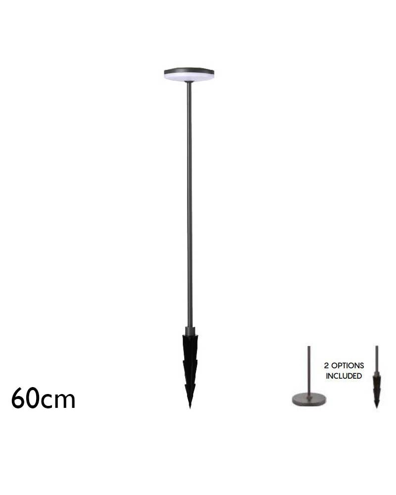 Outdoor beacon with spike 60cm LED 12W aluminum black finish 3000K IP54