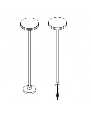 Outdoor beacon with spike 60cm LED 12W aluminum black finish 3000K IP54