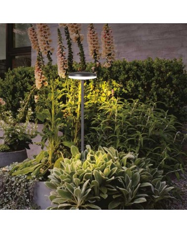 Outdoor beacon with spike 60cm LED 12W aluminum black finish 3000K IP54