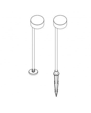 Outdoor beacon with spike 80cm LED 12W aluminum 3000K IP54