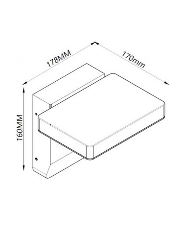 Aplique pared de exterior 17,8cm LED de aluminio 20W 3000K IP54