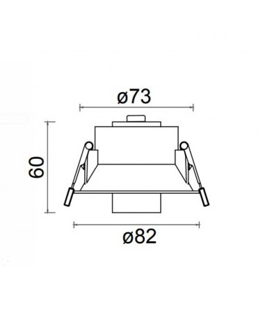 Round recessed downlight 6cm long aluminum LED 7W 3000K various finishes