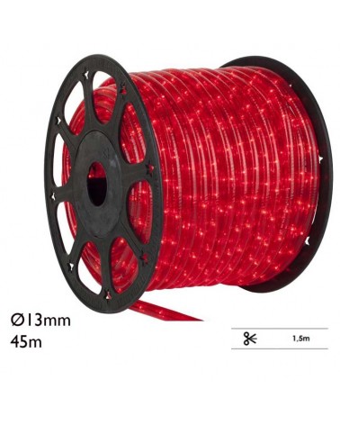 Coil 45m red LED thread transparent cable IP44 230V