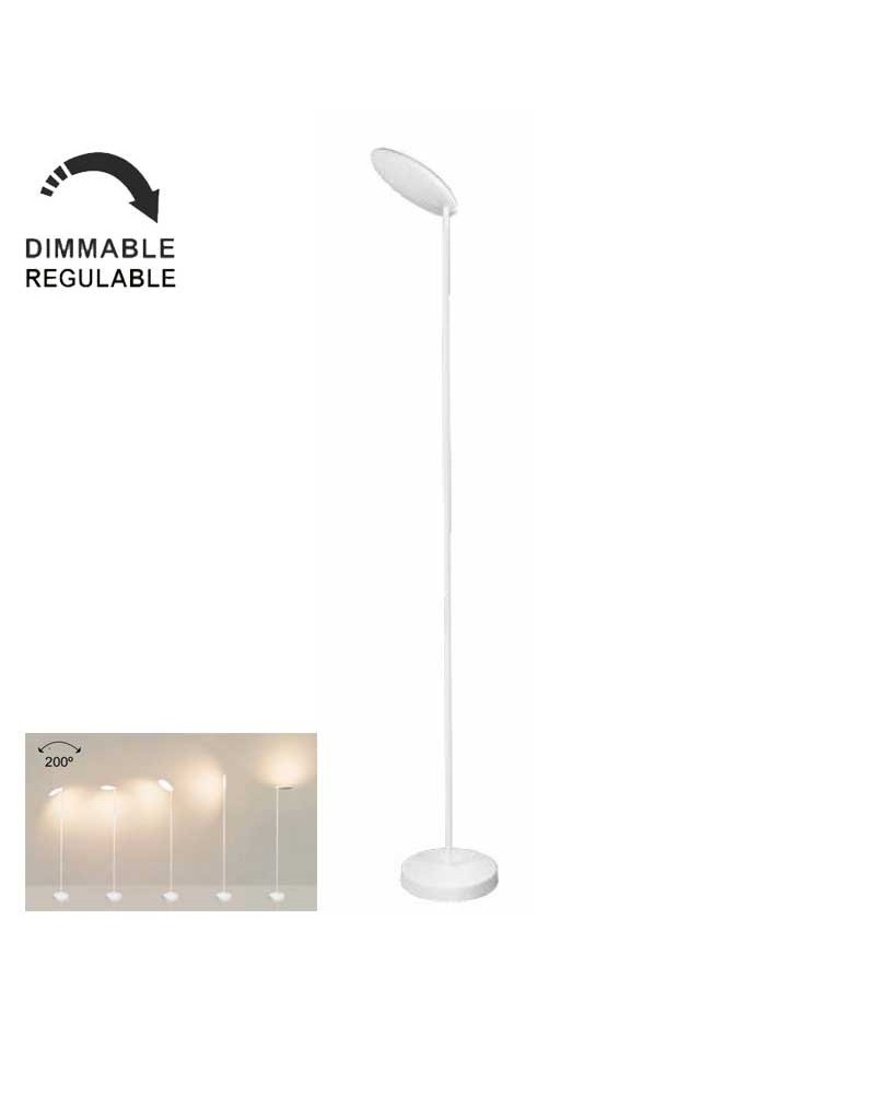 Lámpara de pie 182cm LED de aluminio 30W 3000K REGULABLE