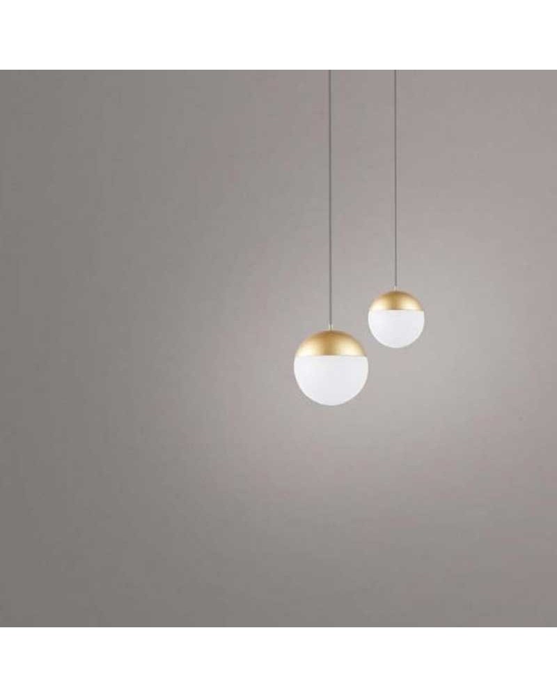 Pendant lamp 9cm diameter recessed 10W LED aluminum gold 3000K