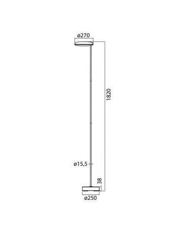 Floor lamp 182cm LED aluminum 30W 3000K DIMMABLE