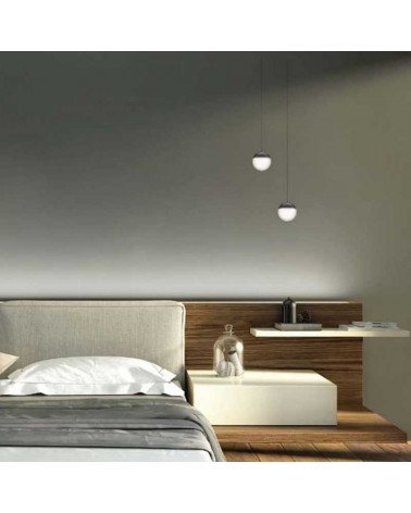 Pendant lamp 9cm diameter recessed 10W LED aluminum 3000K