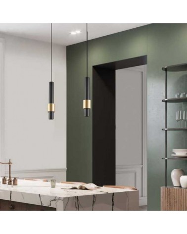 Lámpara colgante 5,8cm de diámetro 7W LED aluminio 3000K