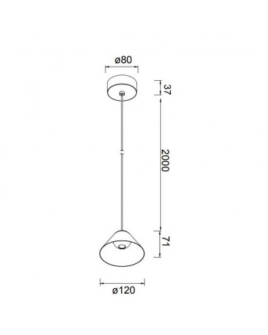 Lámpara colgante 12cm de diámetro 5W LED aluminio 3000K