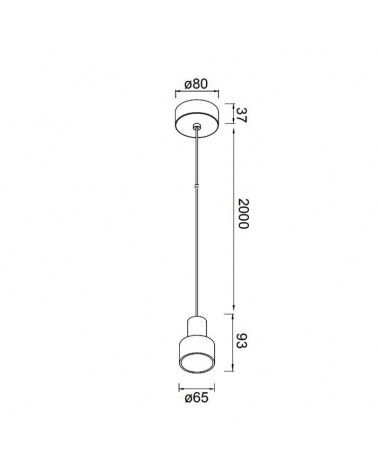 Lámpara colgante 6,5cm de diámetro 5W LED aluminio negro y dorado 3000K