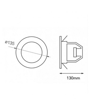 Recessed reflector ring R90 thread E27 with ceramic lamp holder