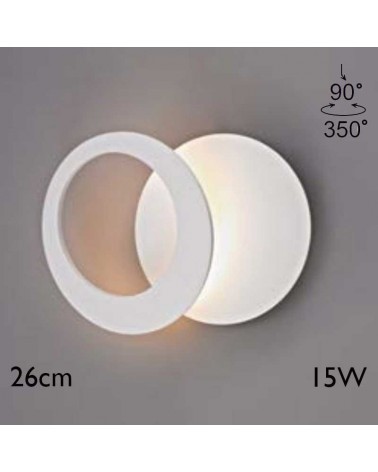 Aplique de pared 26cm LED 15W de aluminio 3000K
