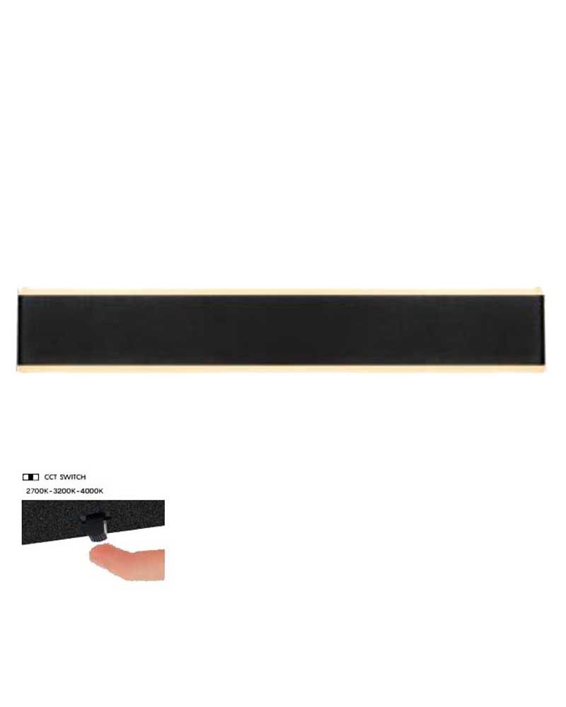 Aplique de pared 50,5cm LED 24W de aluminio CCT SWITCH 2700K/3200K/4000K