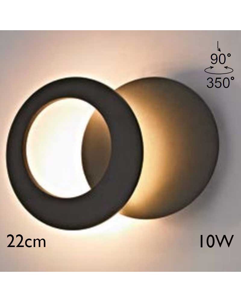 Aplique de pared 22cm LED 10W de aluminio 3000K