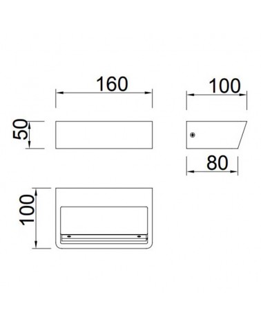 Aplique de pared 16cm de ancho 15W LED aluminio negro arena 3000K