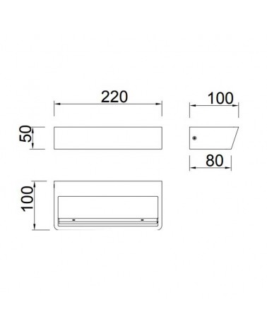 Aplique de pared 22cm de ancho 21W LED aluminio negro arena 3000K