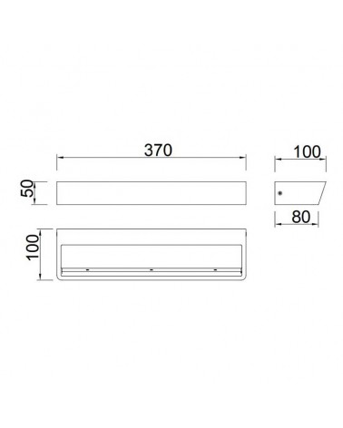 Wall light 37cm wide 30W LED aluminum black sand 3000K