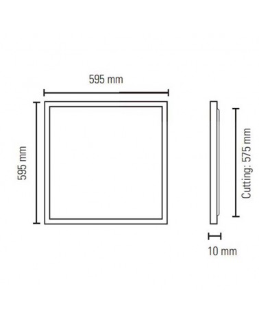 Panel LED de empotrable cuadrado de aluminio acabado blanco 40W 60x60cm +25.000h