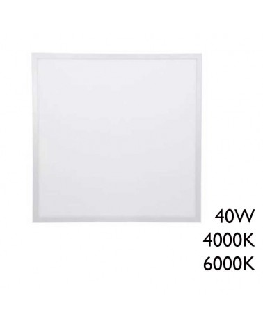 White finished aluminum square recessed LED panel 40W 60x60cm +25,000h