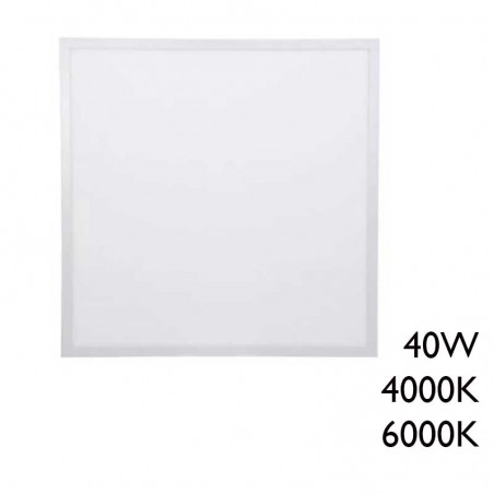 White finished aluminum square recessed LED panel 40W 60x60cm +25,000h