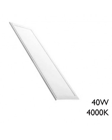 Panel LED de empotrable rectangular de aluminio acabado blanco 40W 120x30cm 4000K
