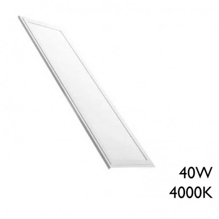 Panel LED de empotrable rectangular de aluminio acabado blanco 40W 120x30cm 4000K