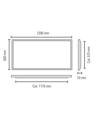 Panel LED de empotrable rectangular de aluminio acabado blanco 60W 120x60cm 4000K