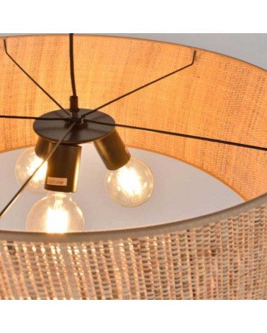 Circular ceiling lamp with 78cm natural fiber lampshade E27