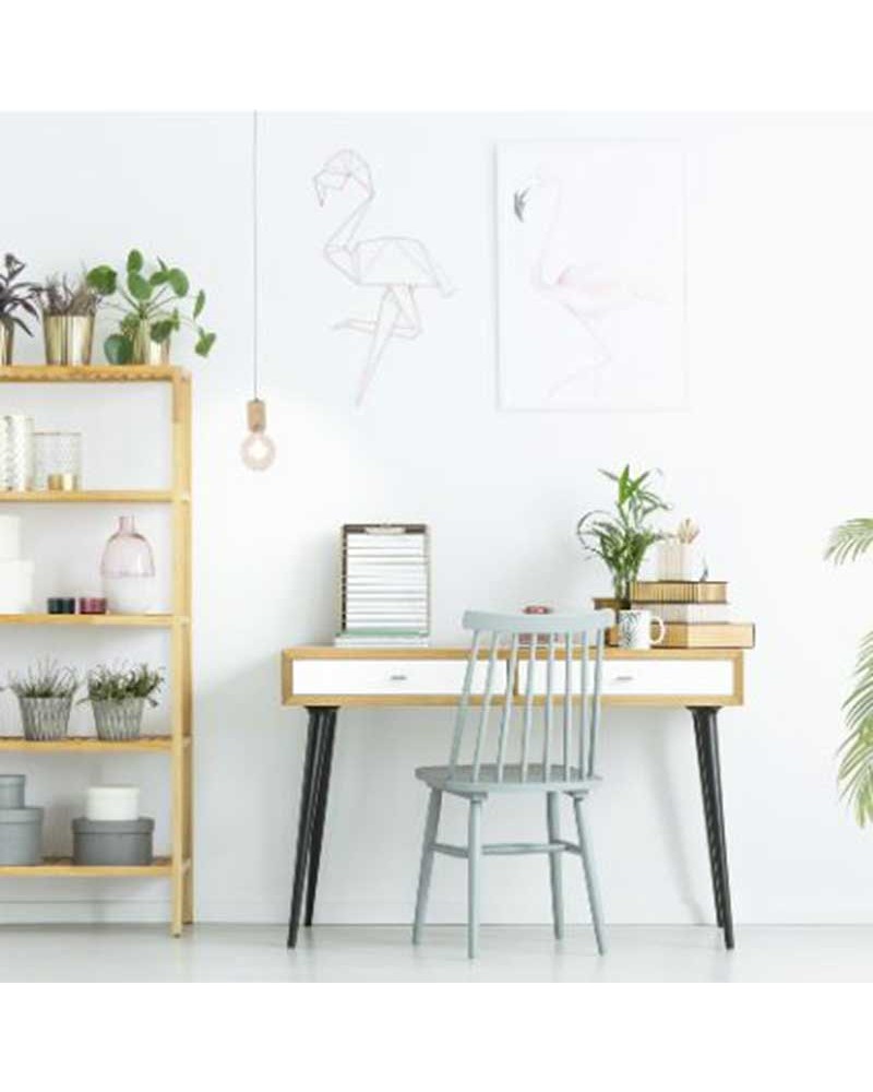 Portalámparas de techo 120cm de tela y metal efecto madera E27