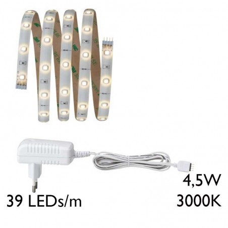 LED strip 1,50 meters 39 Leds per meter 4.5W 3000K 400Lm with 12V transformer