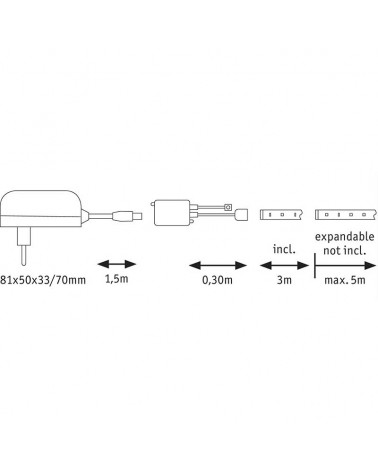 Tira LED de 3 metros 39 Leds por metros 17,8W 550Lm RGB con transformador 24V