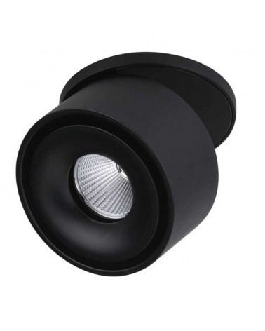 Foco cilindro de techo empotrable 7,8cm acabado negro mate LED 8W aluminio basculante 90º