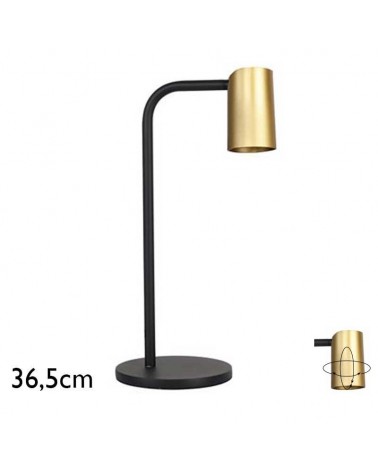 Table lamp 36.5cm aluminum black and gold finish GU10 rotating head