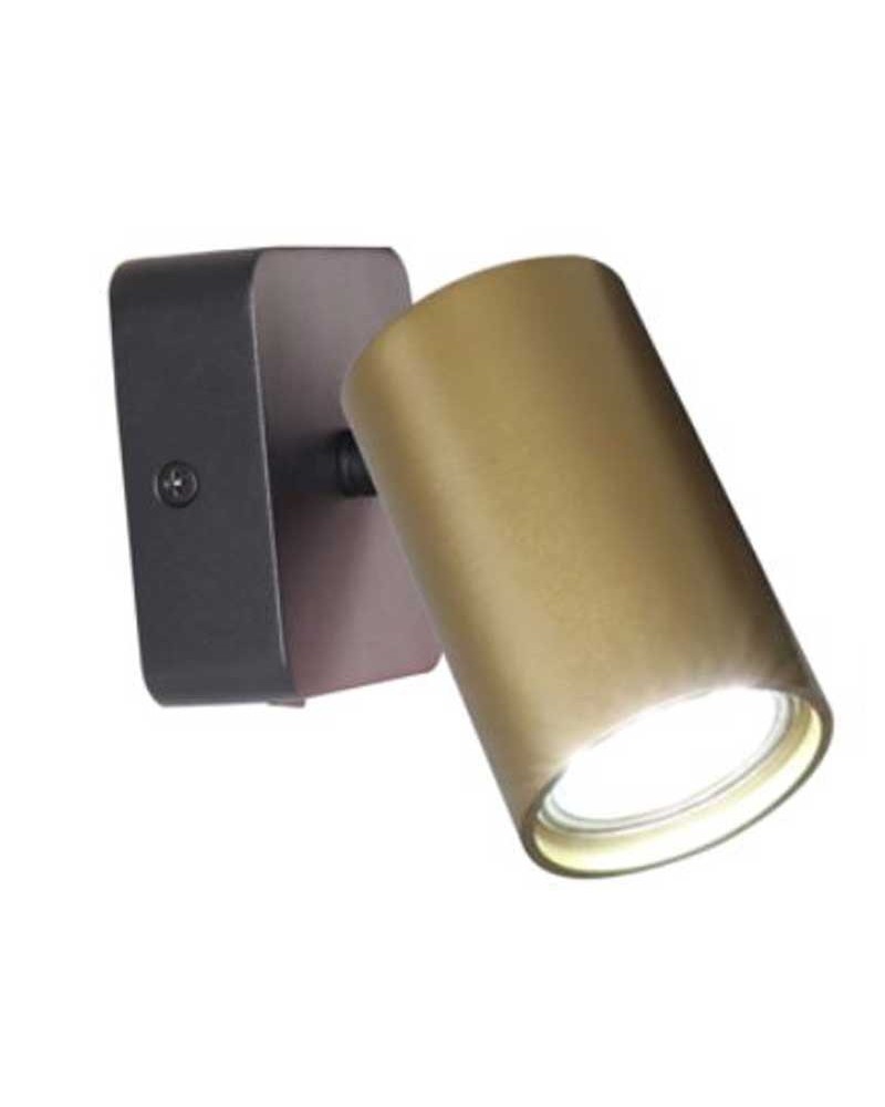 Ceiling spotlight 12.8cm black and gold finished aluminum GU10