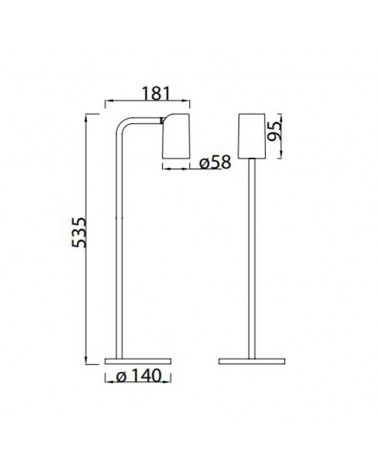 Table lamp 53.5cm aluminum with black and gold finish GU10 rotating head