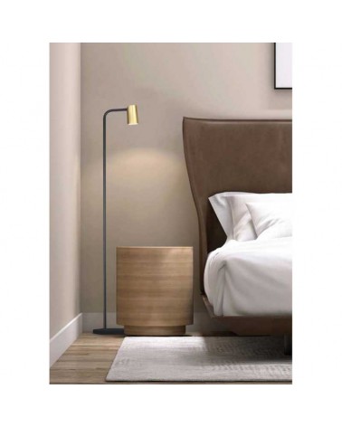 Floor lamp 123.5cm metal with black and gold finish G10 rotating head