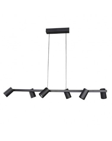 Lámpara colgante 101cm con 6 pantallas de aluminio acabado blanco o negro GU10
