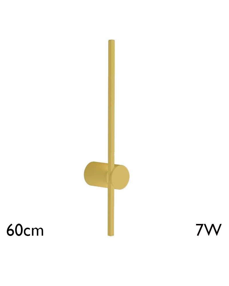 Wall light LED 60cm high in gold finish aluminum 7W 3000K