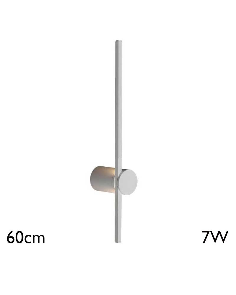 Wall light LED 60cm high aluminum with white or black finish 7W 3000K