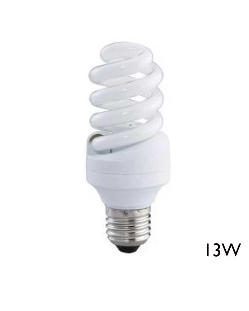 Bombilla MINI espiral 13W E27 luz cálida
